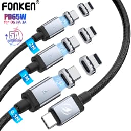 Thumbnail Cáp sạc nhanh FONKEN USB C từ tính PD65W sang type C 27W IOS thích hợp cho iP Samsung 3