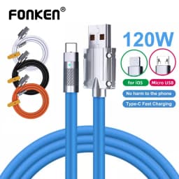 Thumbnail Cáp sạc nhanh FONKEN USB type C 120W 6A cho Xiaomi Huawei Samsung 2