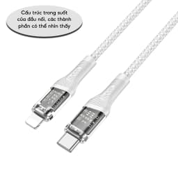 Thumbnail Cáp Sạc Nhanh PD20W Hoco Đầu Cắm Trong Suốt, Truyền Tải Dữ Liệu Dùng Cho IP 7-14 -plus-pro-promax 3