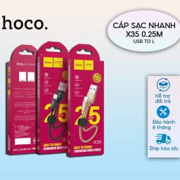 Thumbnail Cáp Sạc Nhanh Siêu Ngắn 25cm CHÍNH HÃNG Hoco Chuẩn USB to L Gọn Gàng Dùng Cho Sạc Dự Phòng 1