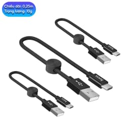 Thumbnail Cáp Sạc Nhanh Siêu Ngắn 25cm CHÍNH HÃNG Hoco Chuẩn USB to TYPE C Gọn Gàng Dùng Cho Sạc Dự Phòng 2