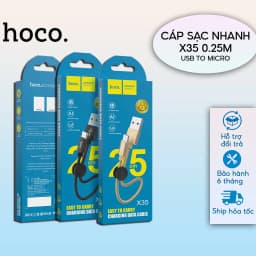 Thumbnail Cáp Sạc Nhanh Siêu Ngắn 25cm CHÍNH HÃNG Hoco Chuẩn USB to MICRO Gọn Gàng Dùng Cho Sạc Dự Phòng 1