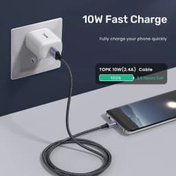 Thumbnail Cáp sạc nhanh TOPK AN10 QC3.0 dây nylon bện vỏ kim loại đầu cắm Micro USB chất lượng cao 2