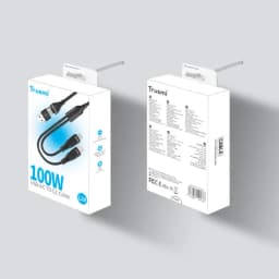 Thumbnail Cáp Sạc nhanh Trusmi 100W 2 IN 1 A+C to C+L Braided Cable Black 1M 2