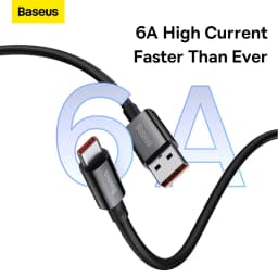 Thumbnail Cáp sạc nhanh USB C BASEUS 100W 6A cho Huawei P30 PD Xiaomi Samsung 4
