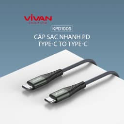 Thumbnail Cáp Sạc Nhanh VIVAN KPD100S Type-C to Type-C 100cm Chuẩn Sạc Nhanh PD 60W Dây Chống Gãy Hàng Chính Hãng 1