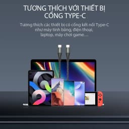 Thumbnail Cáp Sạc Nhanh VIVAN KPD100S Type-C to Type-C 100cm Chuẩn Sạc Nhanh PD 60W Dây Chống Gãy Hàng Chính Hãng 4