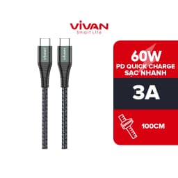 Thumbnail Cáp Sạc Nhanh VIVAN KPD100S Chống Gãy Type-C to Type-C 100cm Chuẩn Sạc NhanhPD 60W 1
