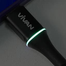 Thumbnail Cáp Sạc Nhanh VIVAN nguồn 2.4A Đèn LED Đổi Màu Thông Minh Thiết Kế Chống Đứt Gãy - Hàng Chính Hãng 4