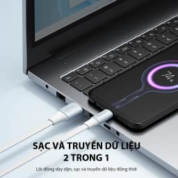 Thumbnail Cáp Sạc Nhanh VIVAN SC100 II/ SL100 II (Type C/ Táo), Màu Trắng Xanh - Công Suất 2.4A, Dài 100cm 4