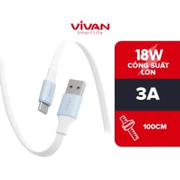 Thumbnail Cáp Sạc Nhanh VIVAN SC100 II/ SL100 II (Type C/ Lin), Màu Trắng Xanh - Công Suất 2.4A, Dài 100cm - Hàng Chính Hãng 1