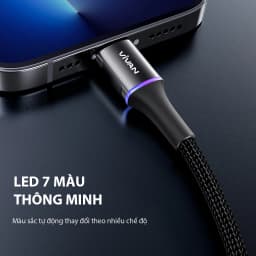 Thumbnail Cáp Sạc Nhanh VIVAN VDCL120/ VDCC120 Type-C to L/ Type-C to Type-C, Led 7 Màu, Dài 120cm, Thiết Kế Chống Rối 1