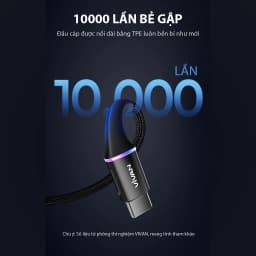 Thumbnail Cáp Sạc Nhanh VIVAN VDCL120/ VDCC120 Type-C to L/ Type-C to Type-C, Led 7 Màu, Dài 120cm, Thiết Kế Chống Rối 2