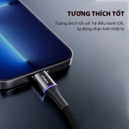 Thumbnail Cáp Sạc Nhanh VIVAN VDCL120/ VDCC120 Type-C to L/ Type-C to Type-C, Led 7 Màu, Dài 120cm, Thiết Kế Chống Rối 4