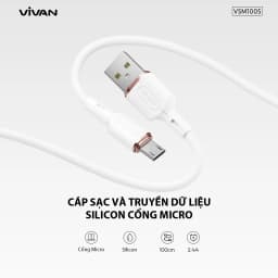 Thumbnail Cáp Sạc Nhanh VIVAN VSL100S/ VSC100S/ VSM100S (Type C/ Micro USB) 1m Chất Liệu Silicon Mềm Dẻo - Chính Hãng 1