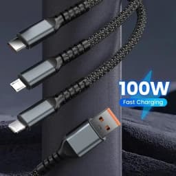 Thumbnail Cáp sạc siêu tốc 100W 3 trong 1 6A Micro USB Type C Cáp dữ liệu cáp Type-C 1