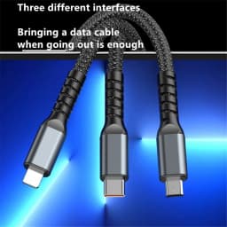 Thumbnail Cáp sạc siêu tốc 100W 3 trong 1 6A Micro USB Type C Cáp dữ liệu cáp Type-C 3