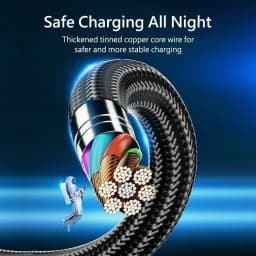 Thumbnail Cáp sạc siêu tốc 100W 3 trong 1 6A Micro USB Type C Cáp dữ liệu cáp Type-C 4