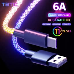 Thumbnail Cáp sạc TBTIC USB Type C 66W màu dạ quang phát sáng nhanh cho điện thoại Huawei Xiaomi Redmi Oppo 1