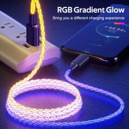 Thumbnail Cáp sạc TBTIC USB Type C 66W màu dạ quang phát sáng nhanh cho điện thoại Huawei Xiaomi Redmi Oppo 2