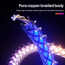 Thumbnail Cáp sạc TBTIC USB Type C 66W màu dạ quang phát sáng nhanh cho điện thoại Huawei Xiaomi Redmi Oppo 3