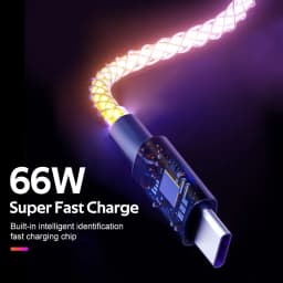 Thumbnail Cáp sạc TBTIC USB Type C 66W màu dạ quang phát sáng nhanh cho điện thoại Huawei Xiaomi Redmi Oppo 4