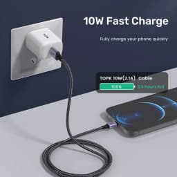 Thumbnail Cáp Sạc TOPK AN10 3A QC3.0 1M Micro USB Type C Chất Lượng Cao Cho iPhone 2