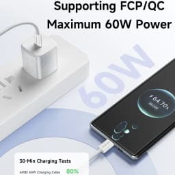 Thumbnail Cáp sạc type c Awei sạc nhanh 60W C to C Dây bện nylon 1M An Toàn Ổn Định cho điện thoại 2