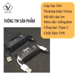 Thumbnail Cáp sạc Type c Samsung 15w 1 màu đen trắng Bảo hành lỗi 1 đổi 1 trong 6 tháng 1