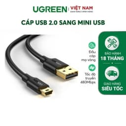 Thumbnail Cáp sạc USB 2.0 sang mini USB UGREEN US132 | Hỗ trợ tốc độ 480Mbps | Đầu cáp mạ vàng | Bảo Hành 18 Tháng 1 Đổi 1 1