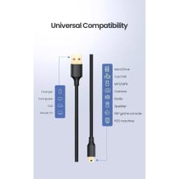 Thumbnail Cáp sạc USB 2.0 sang mini USB UGREEN US132 | Hỗ trợ tốc độ 480Mbps | Đầu cáp mạ vàng | Bảo Hành 18 Tháng 1 Đổi 1 4