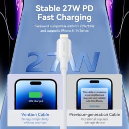 Thumbnail Cáp Vention 27W PD USB C sang Lightning cho iPhone Pro Max sạc nhanh Cáp Type C to L cho iPhone Sạc cho iPad 1