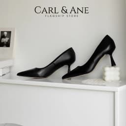 Thumbnail Carl & Ane - Giày cao gót bít mũi thời trang công sở gót nhọn cao 7cm màu cà phê - CP014 3