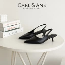 Thumbnail Carl & Ane - Giày cao gót nữ dáng Slingback mũi nhọn phong cách thanh lịch màu đen - CL037 1
