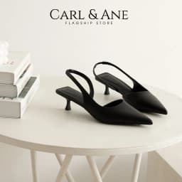 Thumbnail Carl & Ane - Giày cao gót nữ dáng Slingback mũi nhọn phong cách thanh lịch màu đen - CL037 2