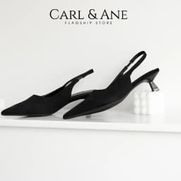 Thumbnail Carl & Ane - Giày cao gót nữ dáng Slingback mũi nhọn phong cách thanh lịch cao 5cm màu đen - CL036 1