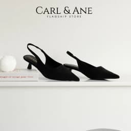 Thumbnail Carl & Ane - Giày cao gót nữ dáng Slingback mũi nhọn phong cách thanh lịch cao 5cm màu đen - CL036 2