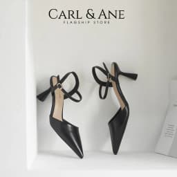 Thumbnail Carl & Ane - Giày cao gót nữ mũi nhọn phong cách thanh lịch cao 7cm màu đen - CL039 1