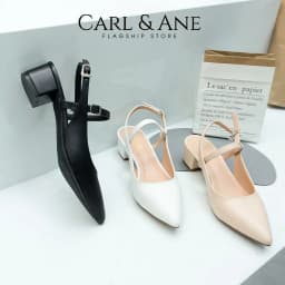 Thumbnail Carl & Ane - Giày gót vuông mũi nhọn kiểu dáng thanh lịch cao 3,5cm màu nude - CL023 3