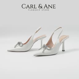 Thumbnail Carl & Ane - Giày mũi nhọn đính đá pha lê sang trọng dự tiệc cao 8cm màu trắng - WD008 2