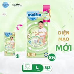 Thumbnail [CB3 Mega] Combo 6 Tã/bỉm quần Molfix Thiên nhiên Super Jumbo M336/L312/XL276/XXL252 2