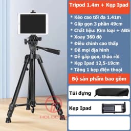 Thumbnail Chân Đỡ Ipad Tripod Điện Thoại 360 Độ Kiêm Tripod Máy Ảnh Dùng Để Livestream Chụp Ảnh Quay Video Cao 180cm-HOLOCOM 2