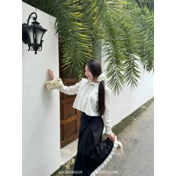 Thumbnail Chân váy chữ A dài phối nơ VMSTYLE, chân váy form xòe xếp ly phối lai CVD00112 - DATELINE 3
