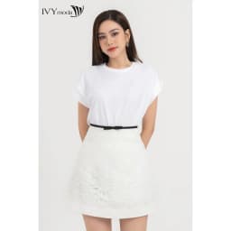 Thumbnail Chân váy chữ A phối viền hoa nổi IVY moda MS 31M8312 2