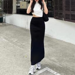Thumbnail Chân váy dài dáng suông nữ lưng cao THOCA HOUSE chân váy midi tôn dáng, dễ phối 4