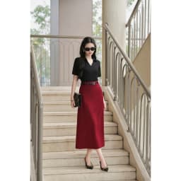 Thumbnail Chân Váy Dáng Suông Dài Bổ Mánh Xẻ Sau LAMER O62M25Q002 1