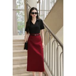 Thumbnail Chân Váy Dáng Suông Dài Bổ Mánh Xẻ Sau LAMER O62M25Q002 4