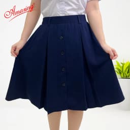 Thumbnail Chân váy học sinh, có quần bên trong, có túi đựng đồ, lưng chun phía sau, có size lớn, Amazing 1