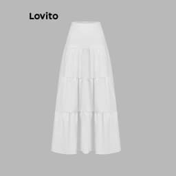 Thumbnail Chân váy Lovito cơ bản màu trơn phong cách thường ngày cho nữ L85AD112 4