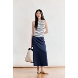 Thumbnail Chân váy MIDI cạp cao MONO TALK cạp thường, chất liệu satin lót lụa MFOT25Y-B10003FT 1